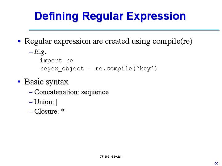 Defining Regular Expression