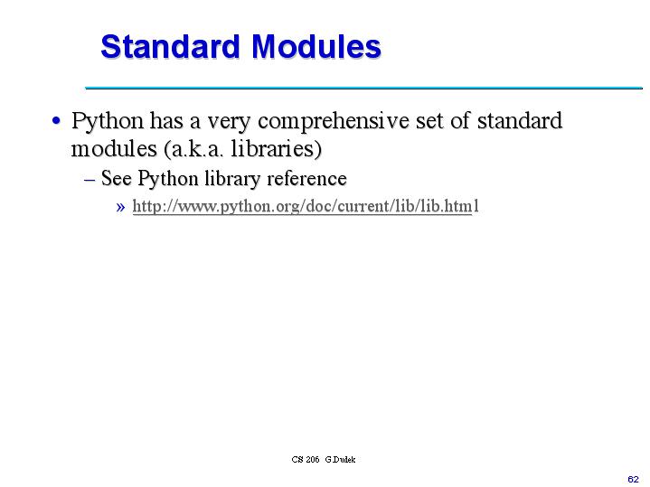 Standard Modules