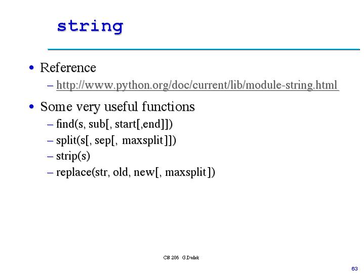 string