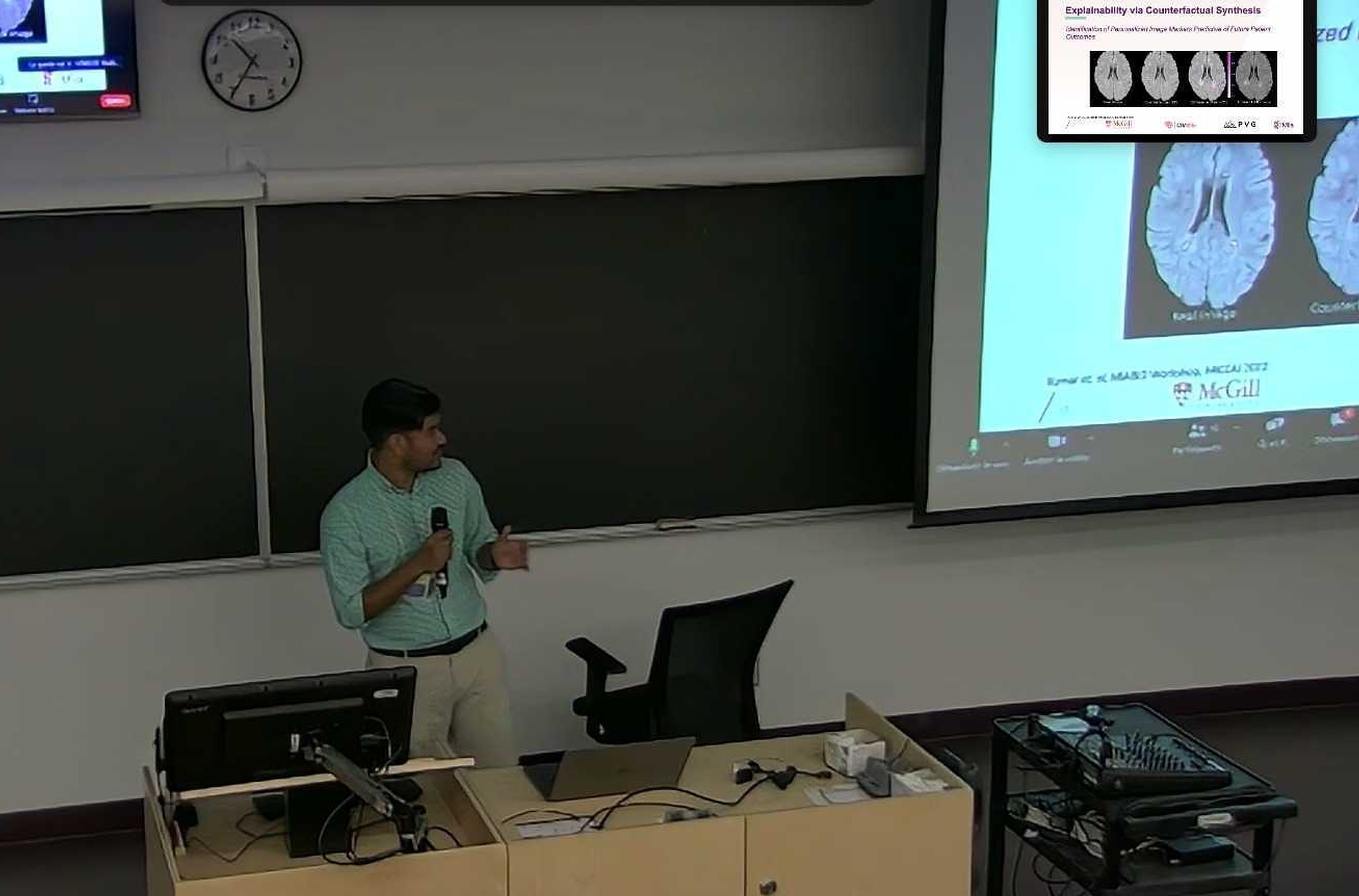 Amar Kumar presenting his research on explainable machine learning models at the Unique Student Symposium 2023.
